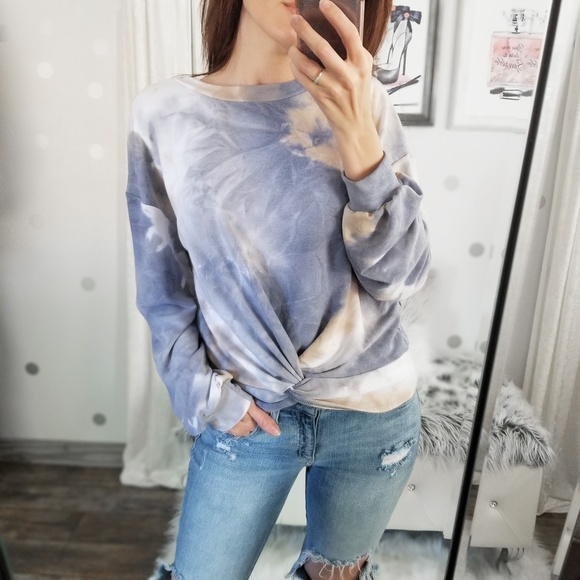 🅱️Last1️⃣Skye Cloud Wash Tie Dye Front Twist Top - Picture 2 of 8